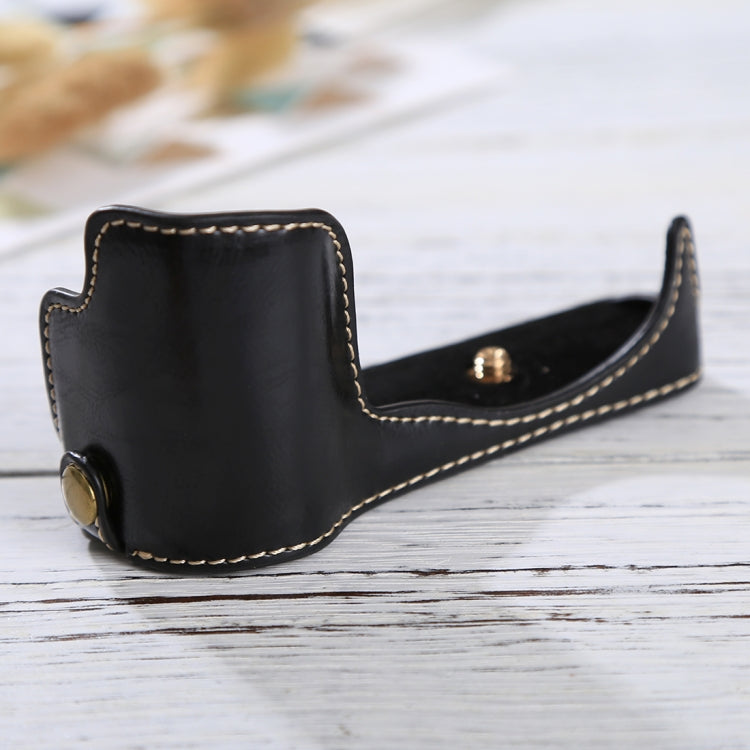 1/4 inch Thread PU Leather Camera Half Case Base for Sony ILCE-5100 / A5100(Black) by bashfashion