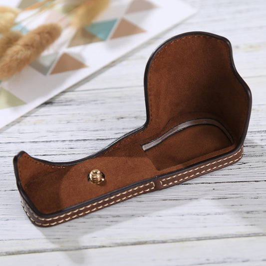 1/4 inch Thread PU Leather Camera Half Case Base for Sony ILCE-5100 / A5100(Coffee) by bashfashion