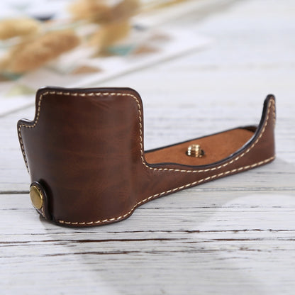 1/4 inch Thread PU Leather Camera Half Case Base for Sony ILCE-5100 / A5100(Coffee) by bashfashion