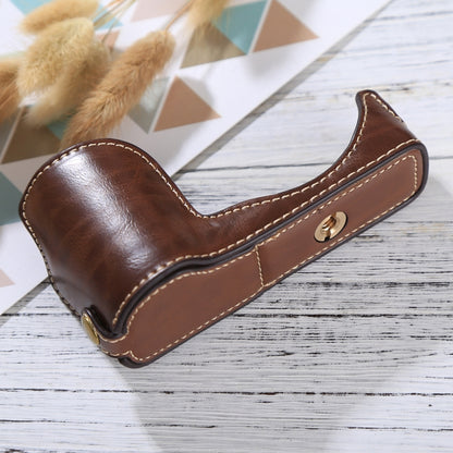 1/4 inch Thread PU Leather Camera Half Case Base for Sony ILCE-5100 / A5100(Coffee) by bashfashion