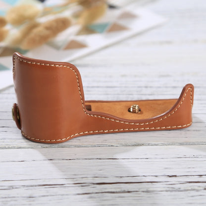 1/4 inch Thread PU Leather Camera Half Case Base for Sony ILCE-5100 / A5100(Brown) by bashfashion