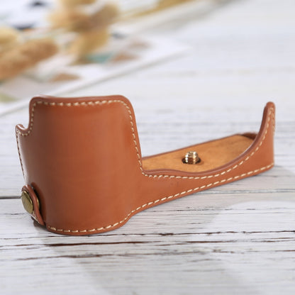 1/4 inch Thread PU Leather Camera Half Case Base for Sony ILCE-5100 / A5100(Brown) by bashfashion