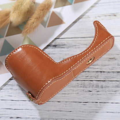 1/4 inch Thread PU Leather Camera Half Case Base for Sony ILCE-5100 / A5100(Brown) by bashfashion