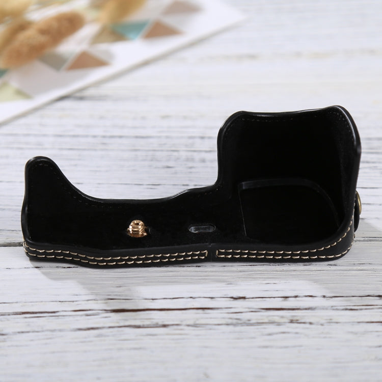 1/4 inch Thread PU Leather Camera Half Case Base for Sony ILCE-6000 / A6000(Black) by bashfashion