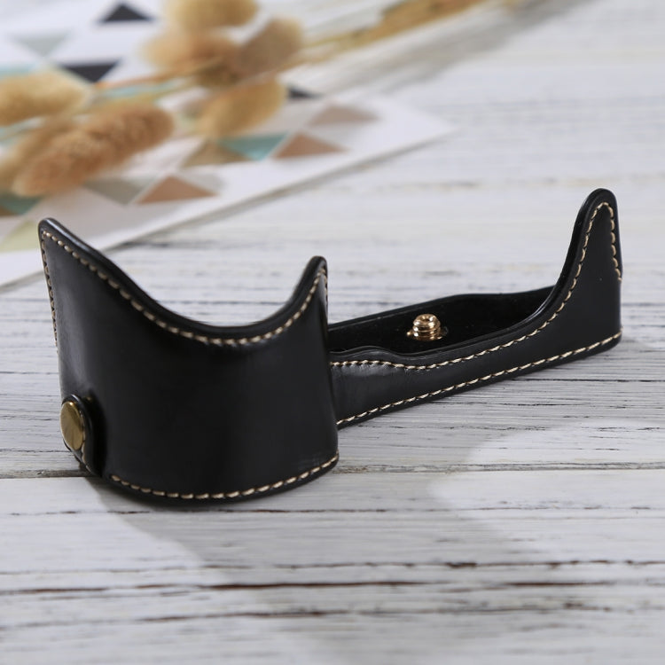 1/4 inch Thread PU Leather Camera Half Case Base for Sony ILCE-6000 / A6000(Black) by bashfashion