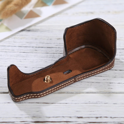 1/4 inch Thread PU Leather Camera Half Case Base for Sony ILCE-6000 / A6000(Coffee) by bashfashion
