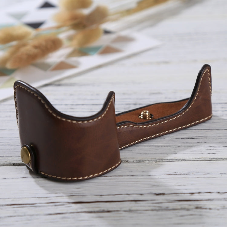 1/4 inch Thread PU Leather Camera Half Case Base for Sony ILCE-6000 / A6000(Coffee) by bashfashion