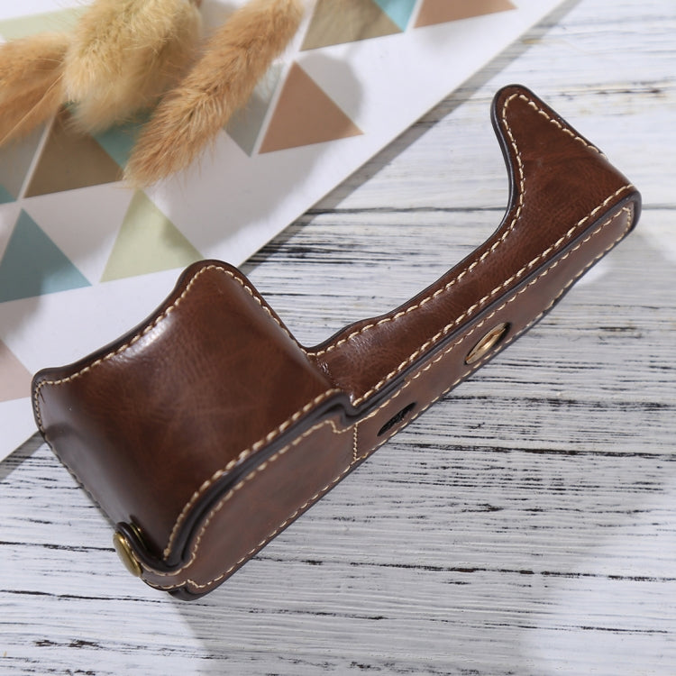 1/4 inch Thread PU Leather Camera Half Case Base for Sony ILCE-6000 / A6000(Coffee) by bashfashion