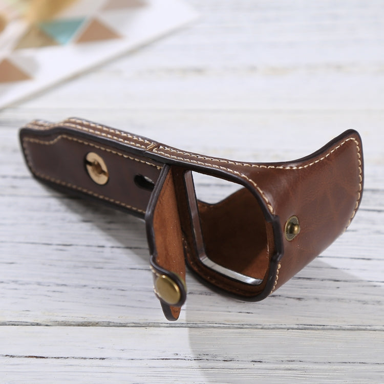 1/4 inch Thread PU Leather Camera Half Case Base for Sony ILCE-6000 / A6000(Coffee) by bashfashion