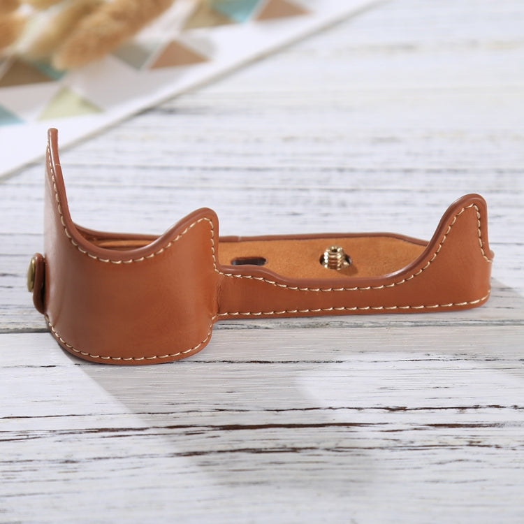 1/4 inch Thread PU Leather Camera Half Case Base for Sony ILCE-6000 / A6000(Brown) by bashfashion