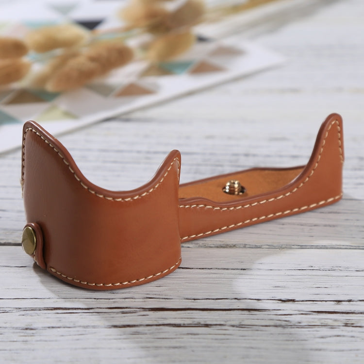 1/4 inch Thread PU Leather Camera Half Case Base for Sony ILCE-6000 / A6000(Brown) by bashfashion