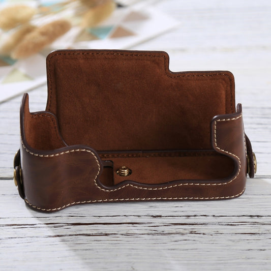 1/4 inch Thread PU Leather Camera Half Case Base for FUJIFILM X-E3(Coffee) by bashfashion