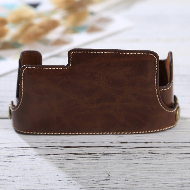 1/4 inch Thread PU Leather Camera Half Case Base for FUJIFILM X-E3(Coffee) by bashfashion
