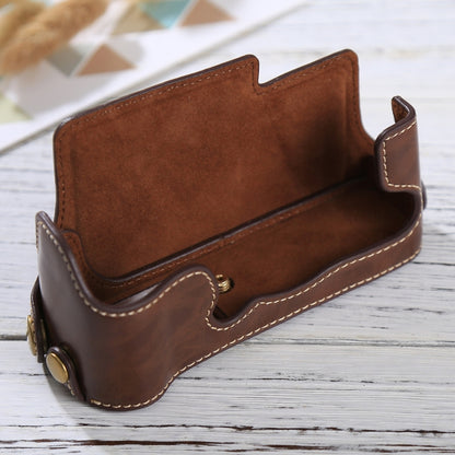 1/4 inch Thread PU Leather Camera Half Case Base for FUJIFILM X-E3(Coffee) by bashfashion