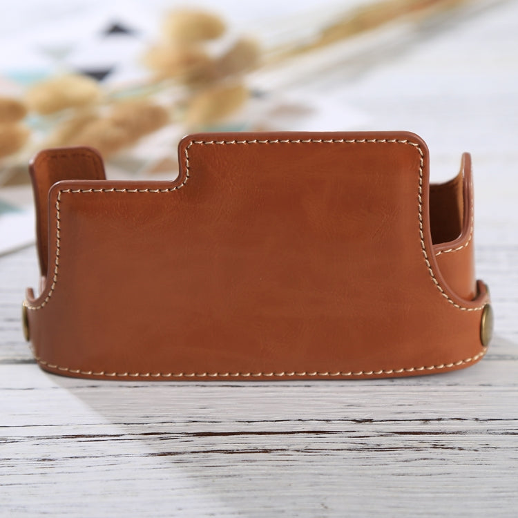 1/4 inch Thread PU Leather Camera Half Case Base for FUJIFILM X-E3(Brown) by bashfashion