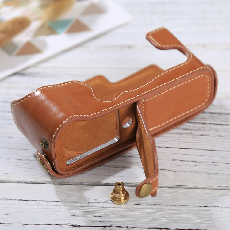 1/4 inch Thread PU Leather Camera Half Case Base for FUJIFILM X-E3(Brown) by bashfashion