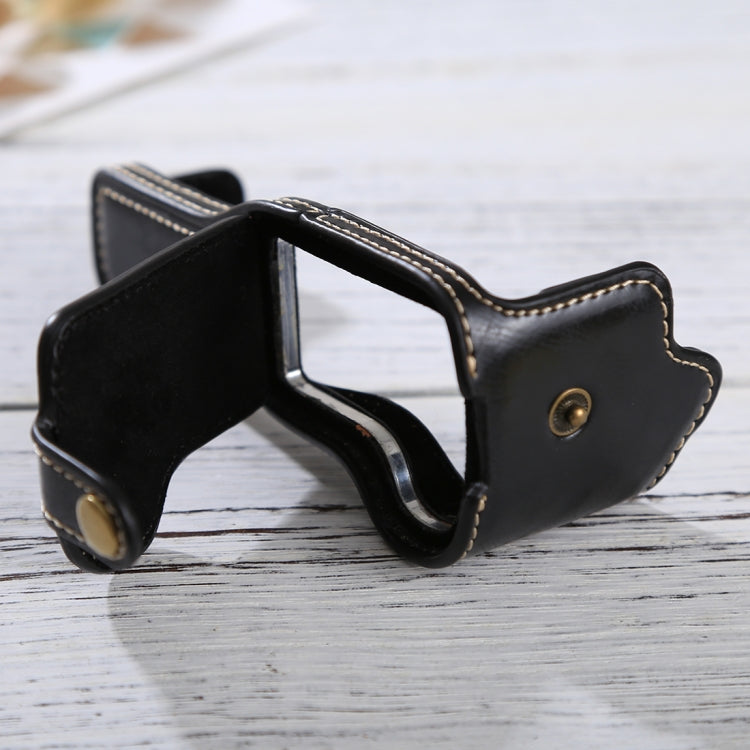 1/4 inch Thread PU Leather Camera Half Case Base for Canon EOS M3(Black) by bashfashion