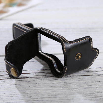 1/4 inch Thread PU Leather Camera Half Case Base for Canon EOS M3(Black) by bashfashion