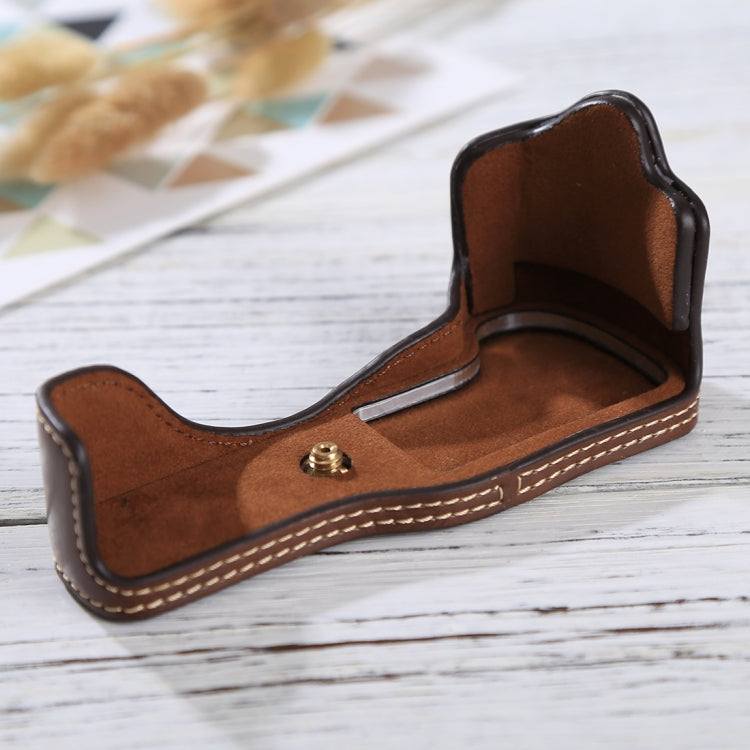 1/4 inch Thread PU Leather Camera Half Case Base for Canon EOS M3(Coffee) by bashfashion