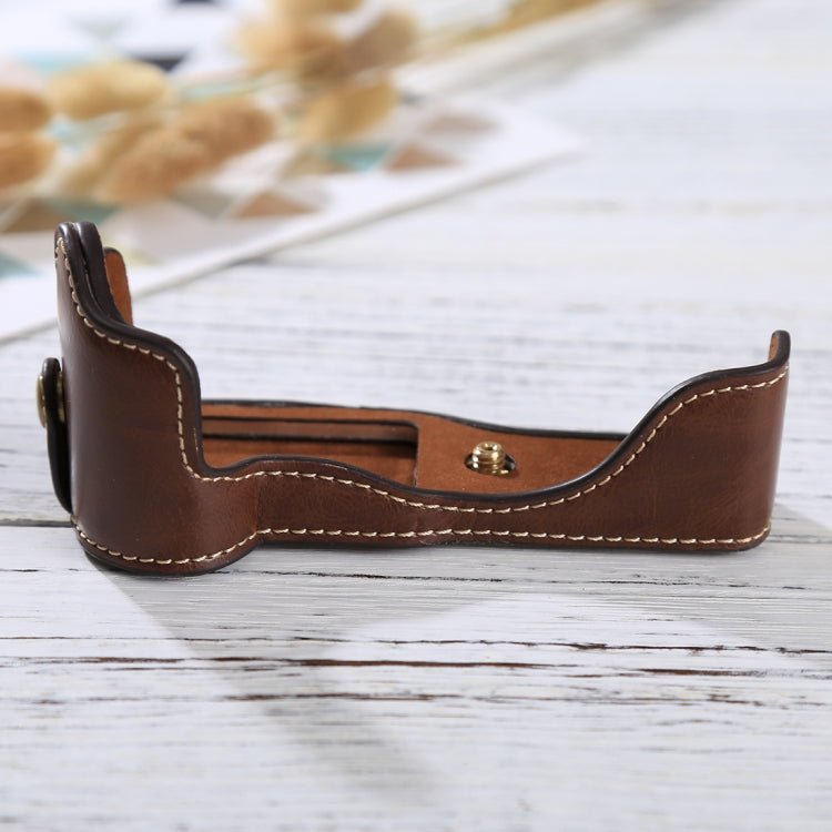 1/4 inch Thread PU Leather Camera Half Case Base for Canon EOS M3(Coffee) by bashfashion