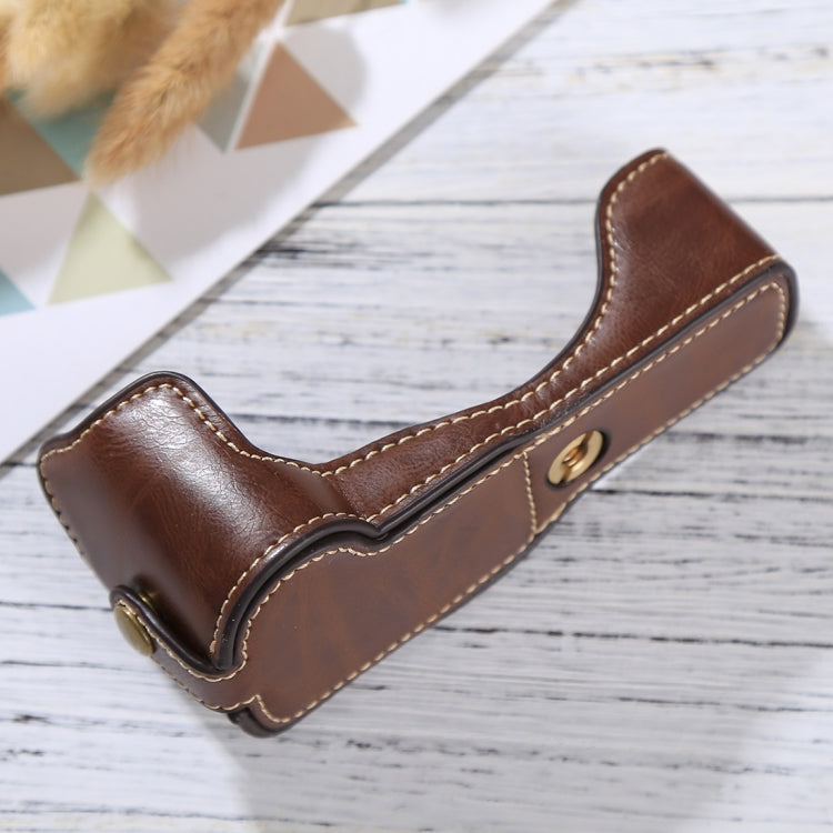 1/4 inch Thread PU Leather Camera Half Case Base for Canon EOS M3(Coffee) by bashfashion