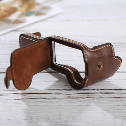 1/4 inch Thread PU Leather Camera Half Case Base for Canon EOS M3(Coffee) by bashfashion