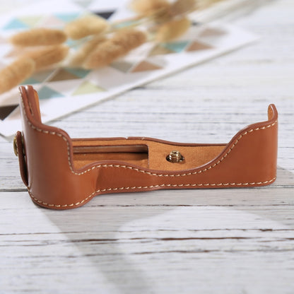 1/4 inch Thread PU Leather Camera Half Case Base for Canon EOS M3(Brown) by bashfashion
