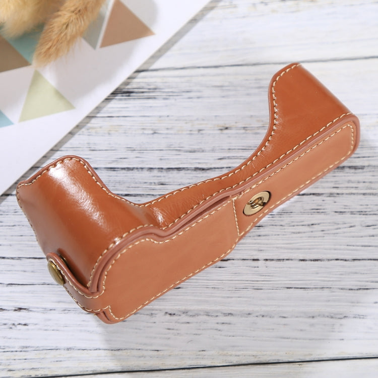1/4 inch Thread PU Leather Camera Half Case Base for Canon EOS M3(Brown) by bashfashion