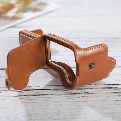 1/4 inch Thread PU Leather Camera Half Case Base for Canon EOS M3(Brown) by bashfashion