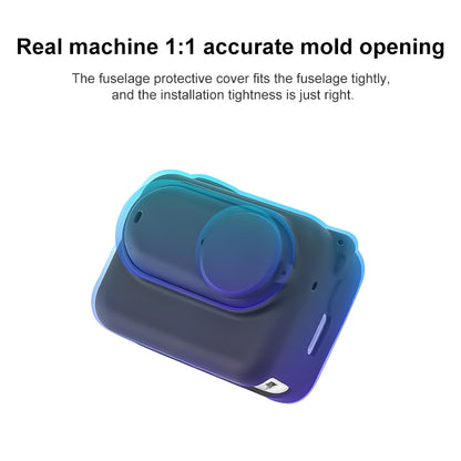 For Insta360 GO 3 Camera Body Charging Case Silicone Case with Lens Cap & Strap (Black) by bashfashion