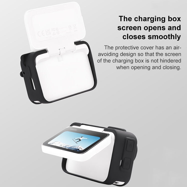 For Insta360 GO 3 Camera Body Charging Case Silicone Case with Lens Cap & Strap (White) by bashfashion