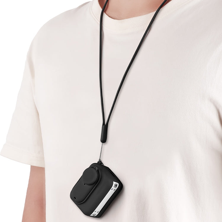 For Insta360 GO 3 Camera Body Charging Case Silicone Case with Lens Cap & Strap (White) by bashfashion