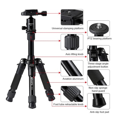 TRIOPO T226 Adjustable Portable Aluminum Alloy Tripod with D-0 Ball Head for SLR Camera by TRIOPO