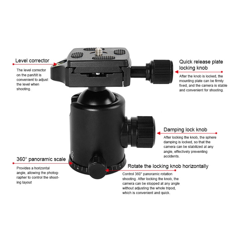 TRIOPO T226 Adjustable Portable Aluminum Alloy Tripod with D-0 Ball Head for SLR Camera by TRIOPO