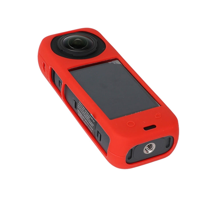 For Insta360 X4 Silicone Protective Case with Lens Cover (Red) by bashfashion