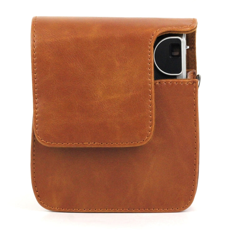PU Leather Camera Protective bag for FUJIFILM Instax Mini 90 Camera, with Adjustable Shoulder Strap(Brown) by bashfashion