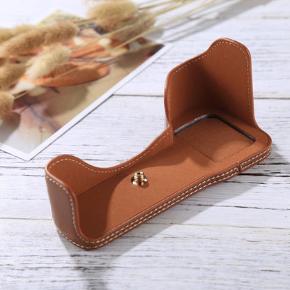 1/4 inch Thread PU Leather Camera Half Case Base for Sony A7S2 / A7R2 / A7K2 / A7 II(Brown) by bashfashion