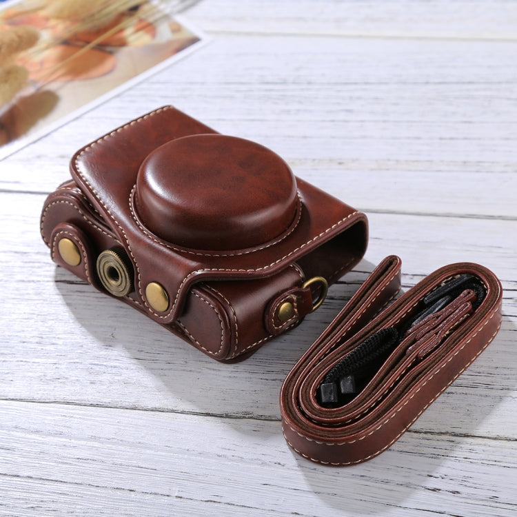 Full Body Camera PU Leather Camera Case Bag with Strap for Canon PowerShot G7 X Mark II (Coffee) by bashfashion