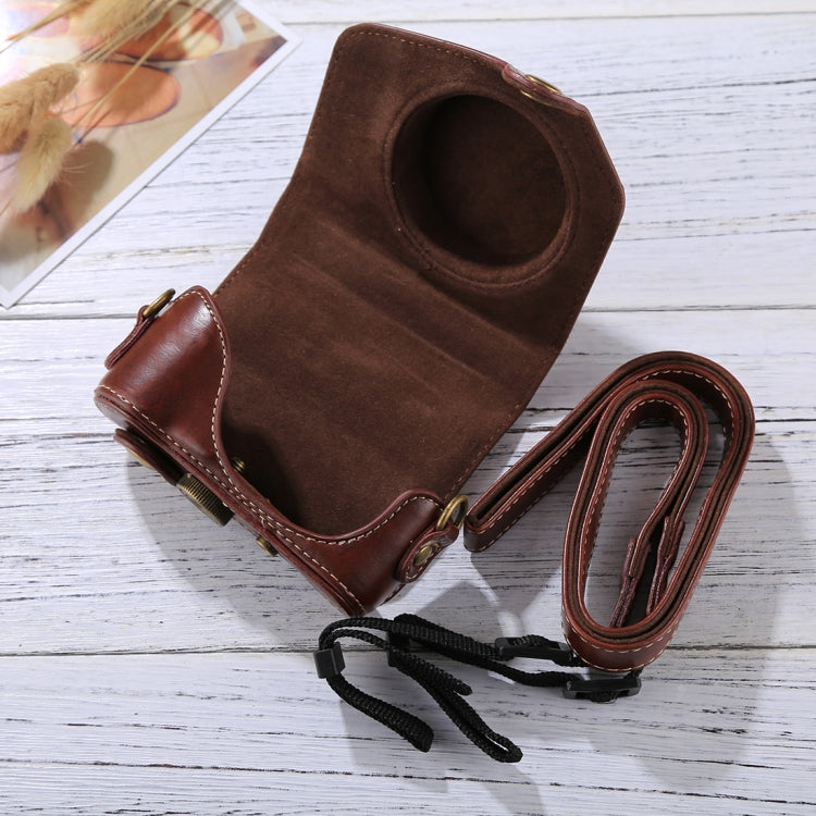 Full Body Camera PU Leather Camera Case Bag with Strap for Canon PowerShot G7 X Mark II (Coffee) by bashfashion