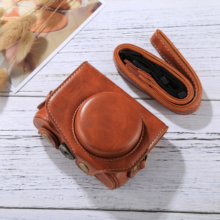 Full Body Camera PU Leather Camera Case Bag with Strap for Canon PowerShot G7 X Mark II (Brown) by bashfashion