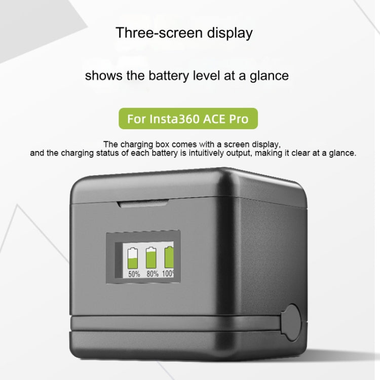 For Insta360 Ace Pro / Ace Tri-Battery Charging Box Case (Black) by bashfashion