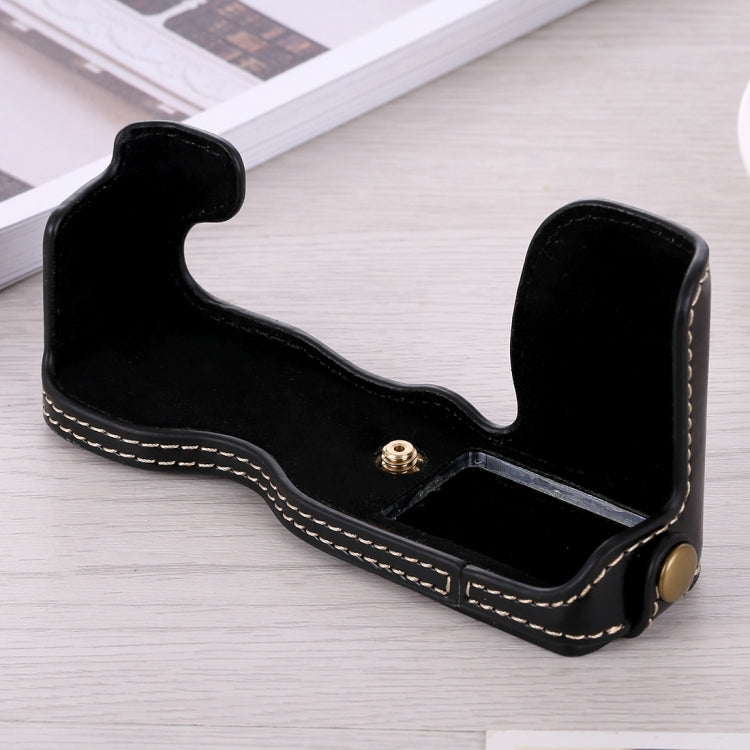 1/4 inch Thread PU Leather Camera Half Case Base for FUJIFILM X-A5 / X-A20(Black) by bashfashion