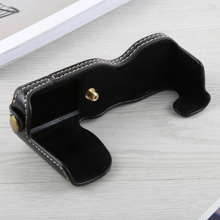 1/4 inch Thread PU Leather Camera Half Case Base for FUJIFILM X-A5 / X-A20(Black) by bashfashion