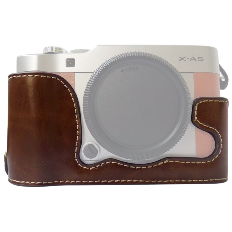 1/4 inch Thread PU Leather Camera Half Case Base for FUJIFILM X-A5 / X-A20(Coffee) by bashfashion