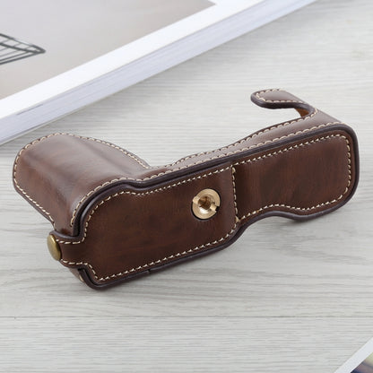 1/4 inch Thread PU Leather Camera Half Case Base for FUJIFILM X-A5 / X-A20(Coffee) by bashfashion