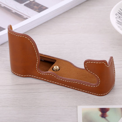 1/4 inch Thread PU Leather Camera Half Case Base for FUJIFILM X-A5 / X-A20(Brown) by bashfashion