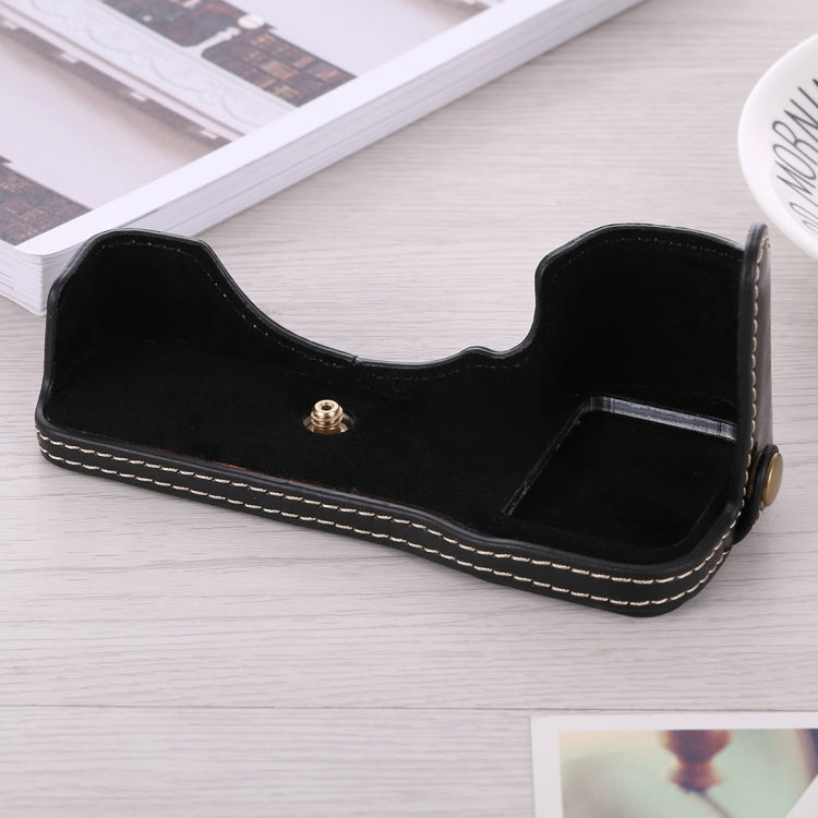 1/4 inch Thread PU Leather Camera Half Case Base for Sony ILCE-A9 / A9 / A7RIII(Black) by bashfashion