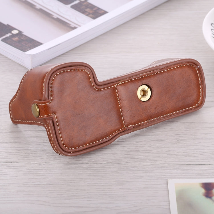1/4 inch Thread PU Leather Camera Half Case Base for Sony ILCE-A9 / A9 / A7RIII(Brown) by bashfashion