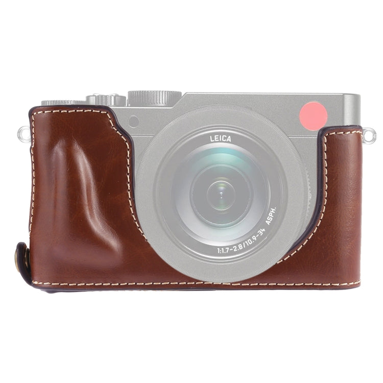 1/4 inch Thread PU Leather Camera Half Case Base for Leica DLUX TYP 109 (Coffee) by bashfashion