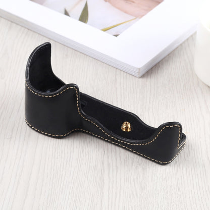 1/4 inch Thread PU Leather Camera Half Case Base for Sony A6400 / ILCE-A6400 (Black) by bashfashion